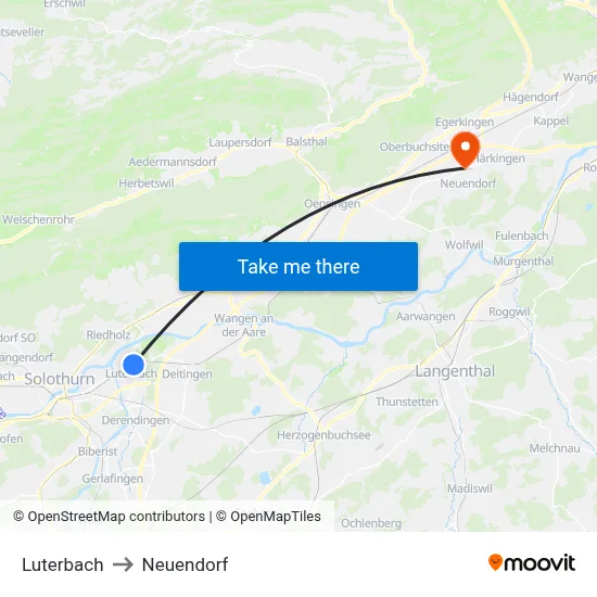 Luterbach to Neuendorf map