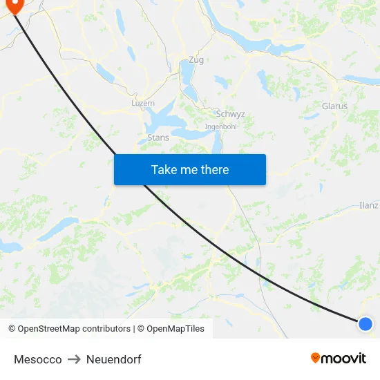 Mesocco to Neuendorf map