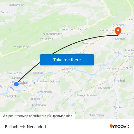 Bellach to Neuendorf map