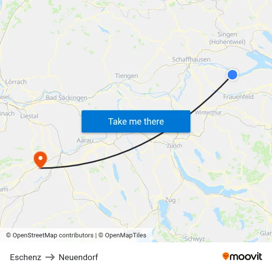 Eschenz to Neuendorf map