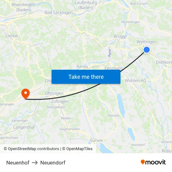 Neuenhof to Neuendorf map