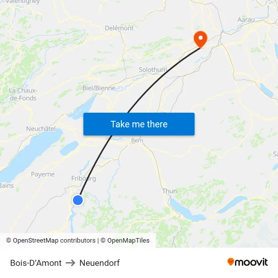 Bois-D’Amont to Neuendorf map