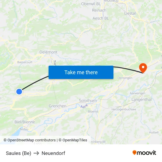 Saules (Be) to Neuendorf map