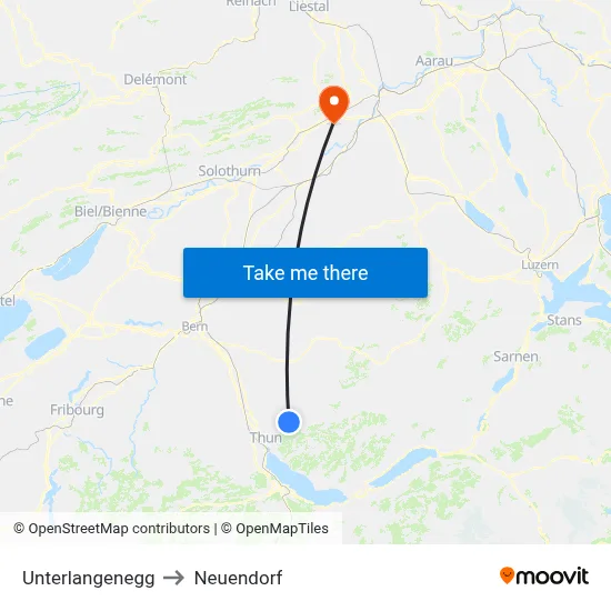 Unterlangenegg to Neuendorf map