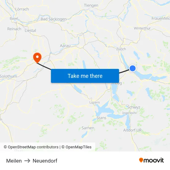 Meilen to Neuendorf map