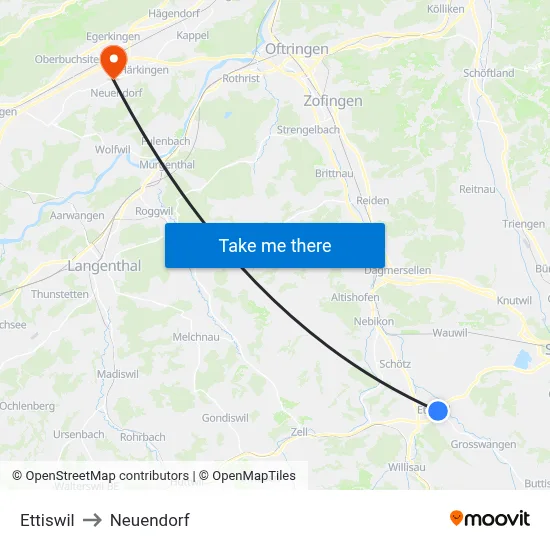Ettiswil to Neuendorf map