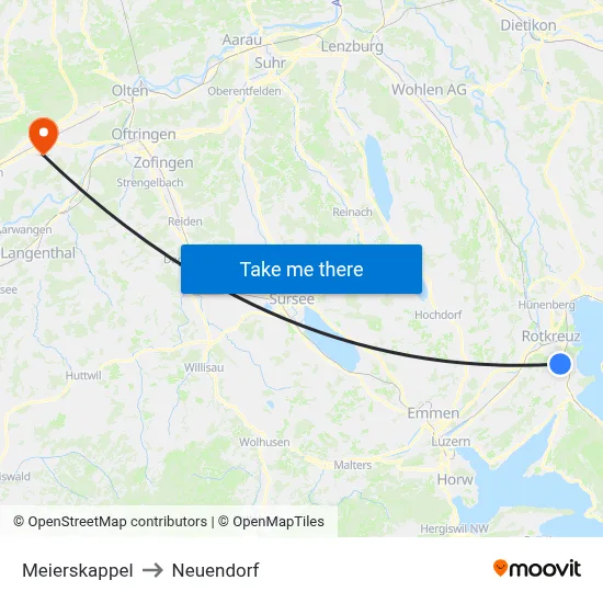 Meierskappel to Neuendorf map