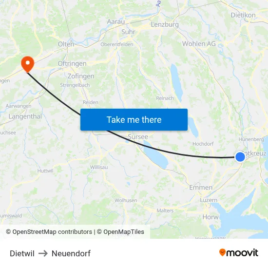 Dietwil to Neuendorf map