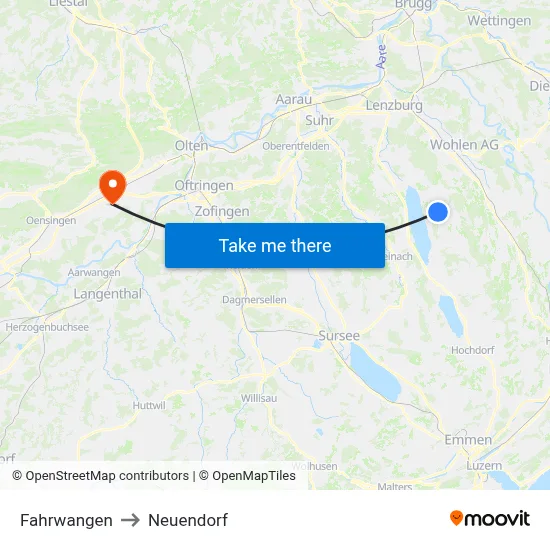 Fahrwangen to Neuendorf map