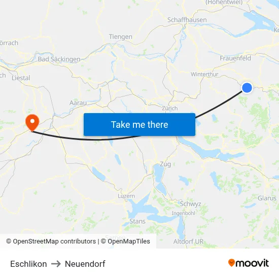 Eschlikon to Neuendorf map