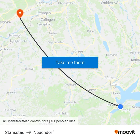 Stansstad to Neuendorf map