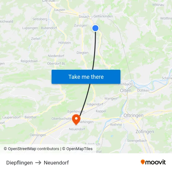 Diepflingen to Neuendorf map