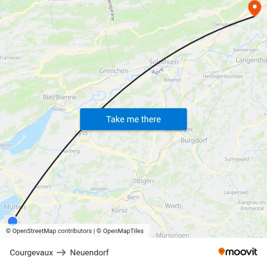 Courgevaux to Neuendorf map