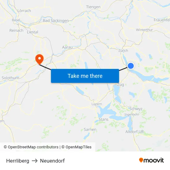 Herrliberg to Neuendorf map