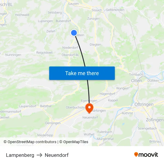 Lampenberg to Neuendorf map