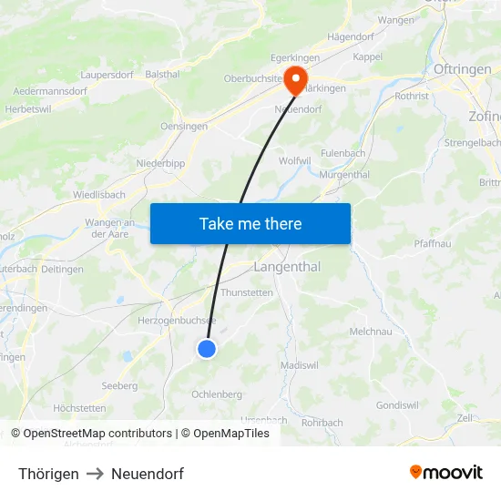 Thörigen to Neuendorf map