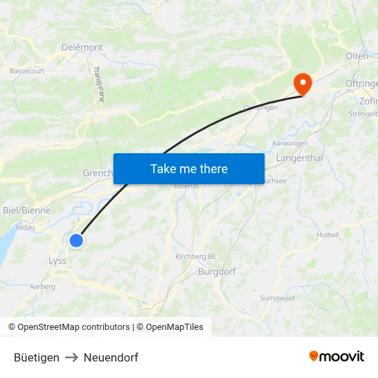 Büetigen to Neuendorf map