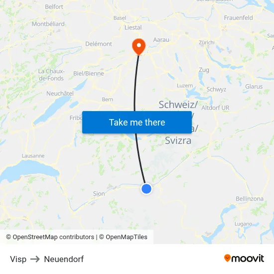 Visp to Neuendorf map