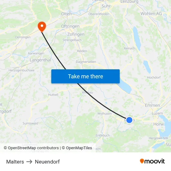 Malters to Neuendorf map