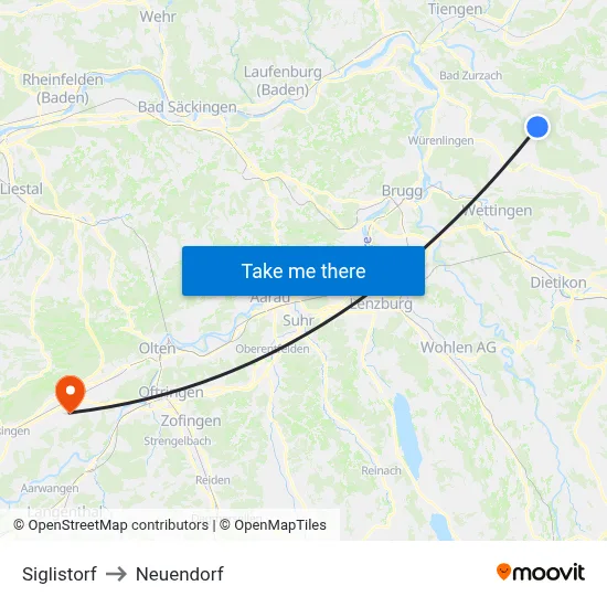 Siglistorf to Neuendorf map
