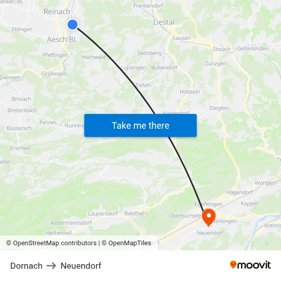 Dornach to Neuendorf map