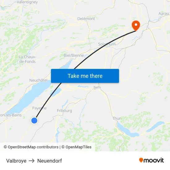 Valbroye to Neuendorf map