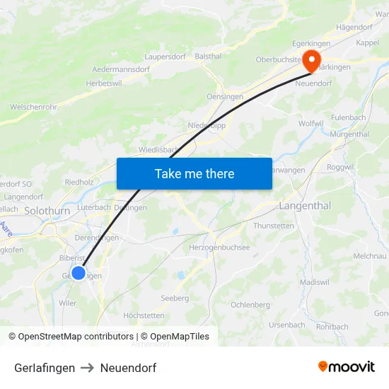 Gerlafingen to Neuendorf map