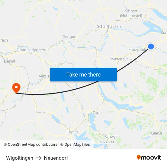 Wigoltingen to Neuendorf map