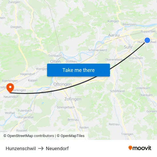 Hunzenschwil to Neuendorf map