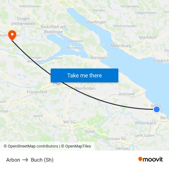Arbon to Buch (Sh) map
