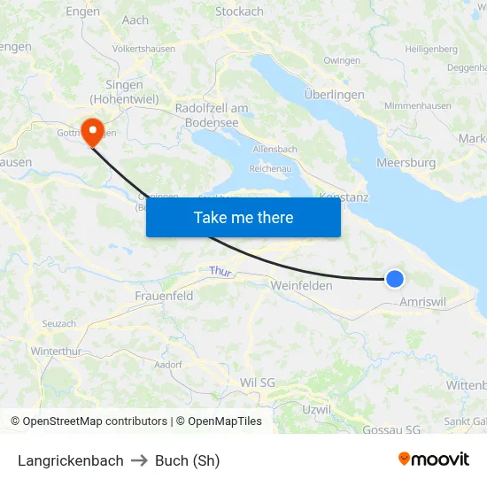 Langrickenbach to Buch (Sh) map