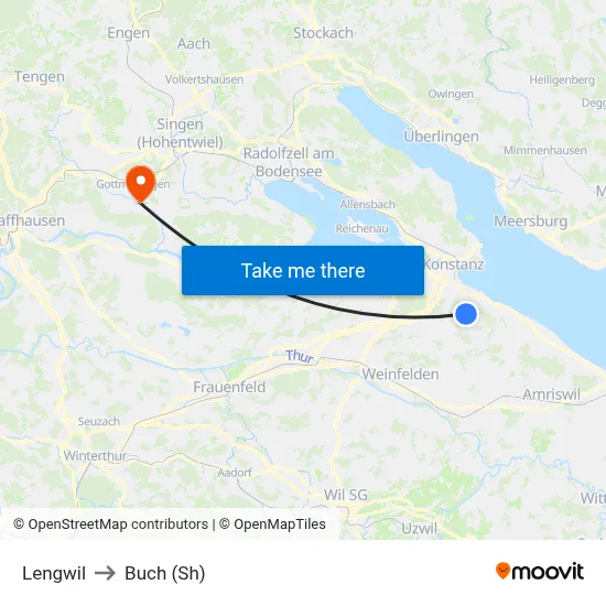 Lengwil to Buch (Sh) map