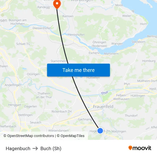 Hagenbuch to Buch (Sh) map