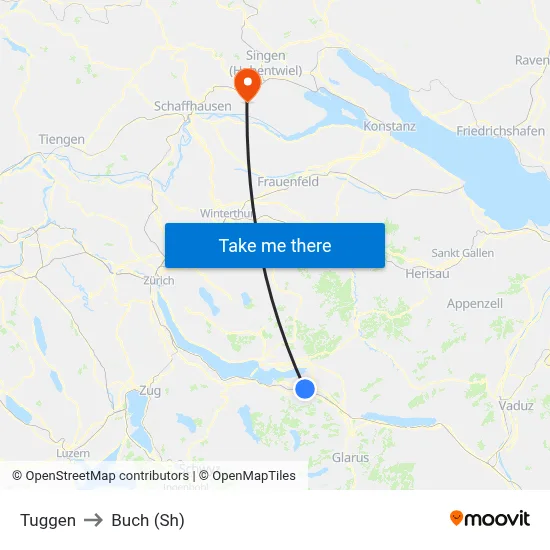 Tuggen to Buch (Sh) map