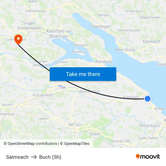 Salmsach to Buch (Sh) map