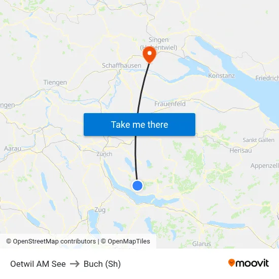 Oetwil AM See to Buch (Sh) map