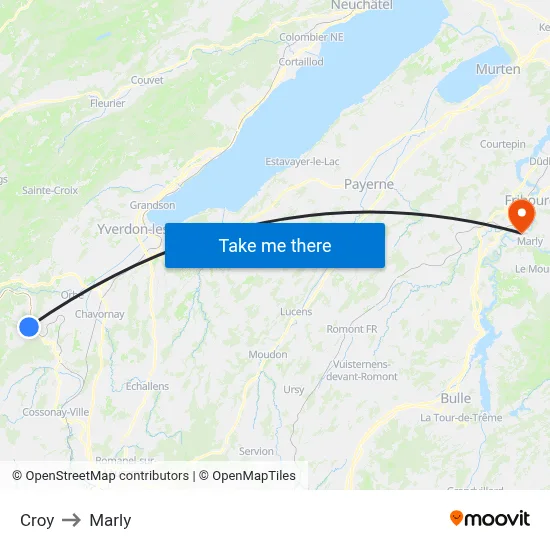 Croy to Marly map