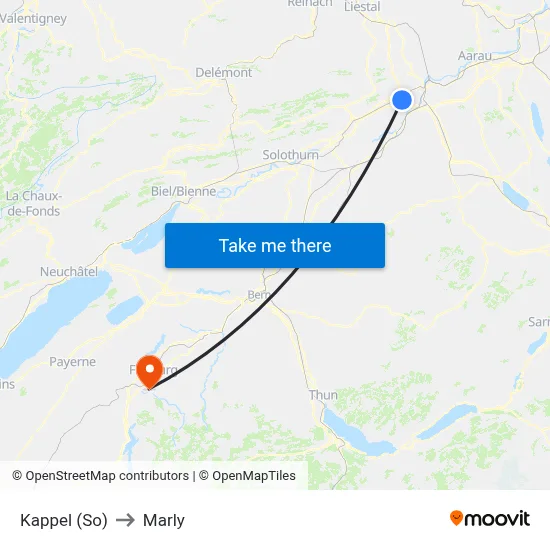 Kappel (So) to Marly map