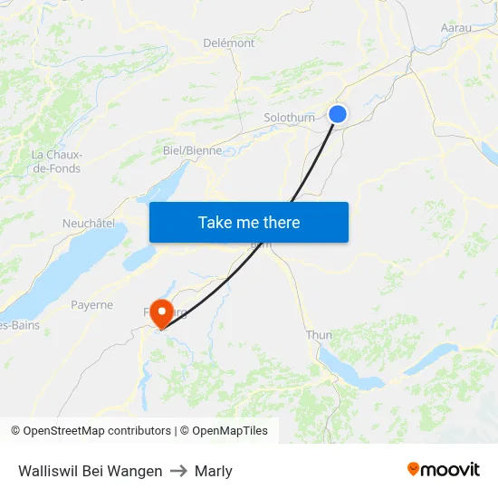 Walliswil Bei Wangen to Marly map
