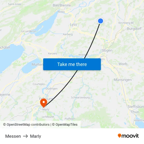 Messen to Marly map