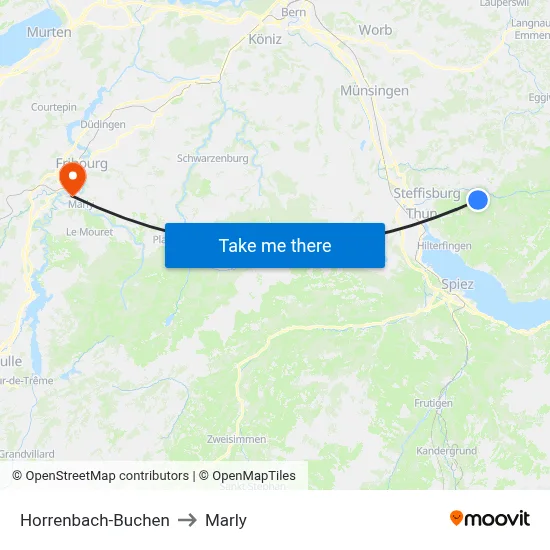 Horrenbach-Buchen to Marly map