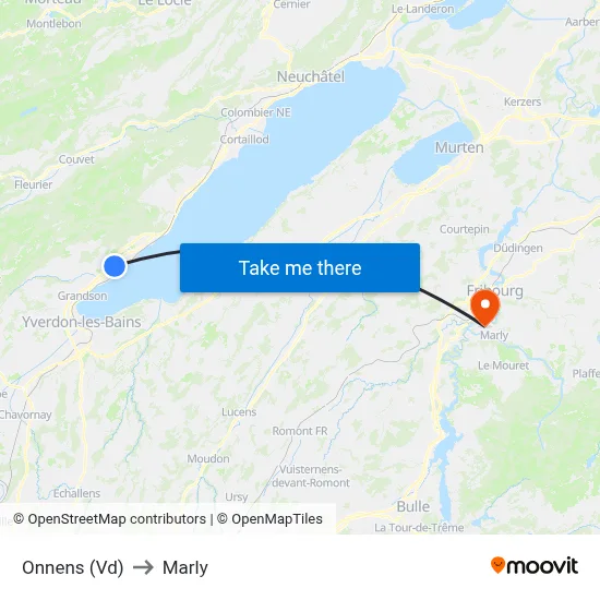 Onnens (Vd) to Marly map