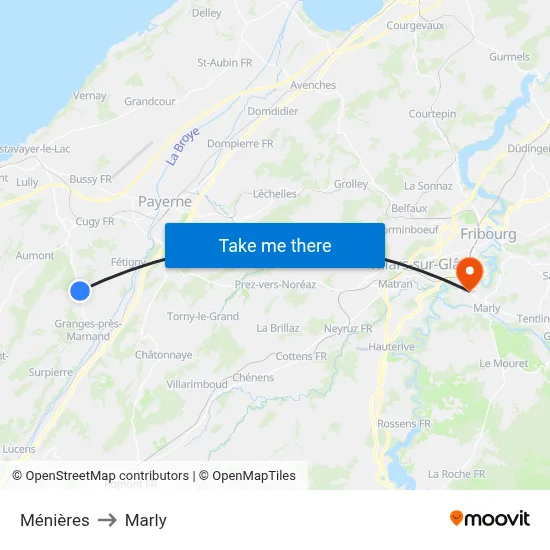 Ménières to Marly map