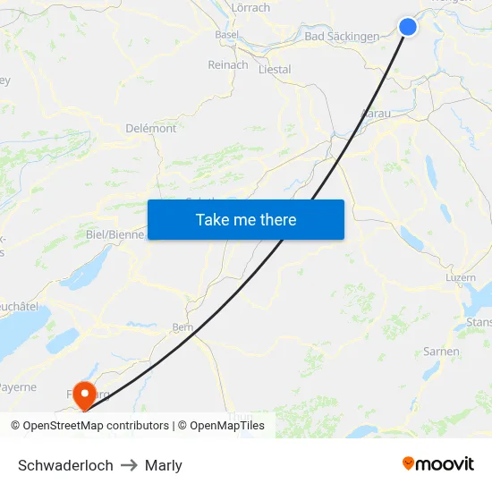 Schwaderloch to Marly map