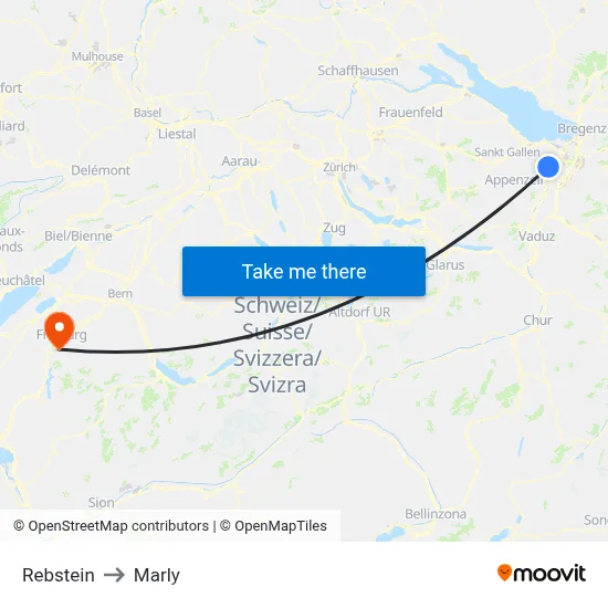 Rebstein to Marly map