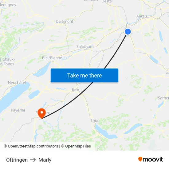 Oftringen to Marly map