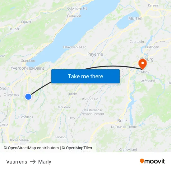 Vuarrens to Marly map