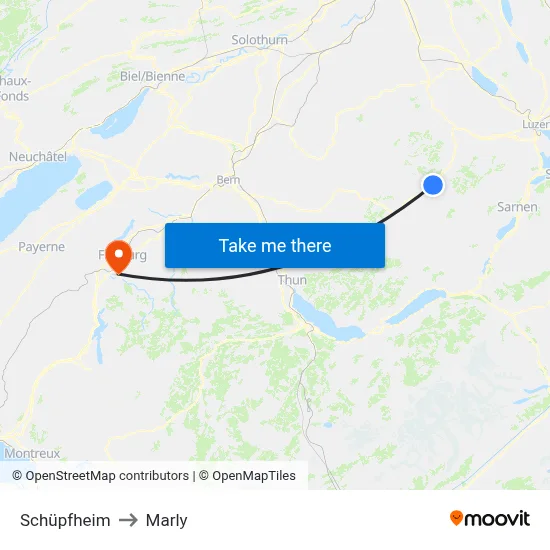 Schüpfheim to Marly map