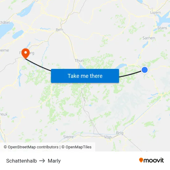 Schattenhalb to Marly map