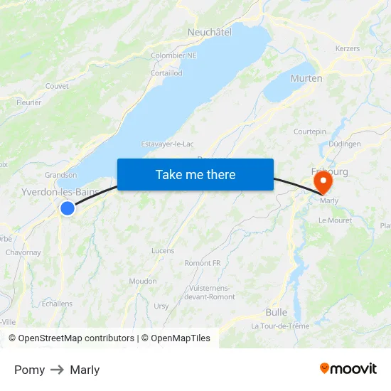 Pomy to Marly map